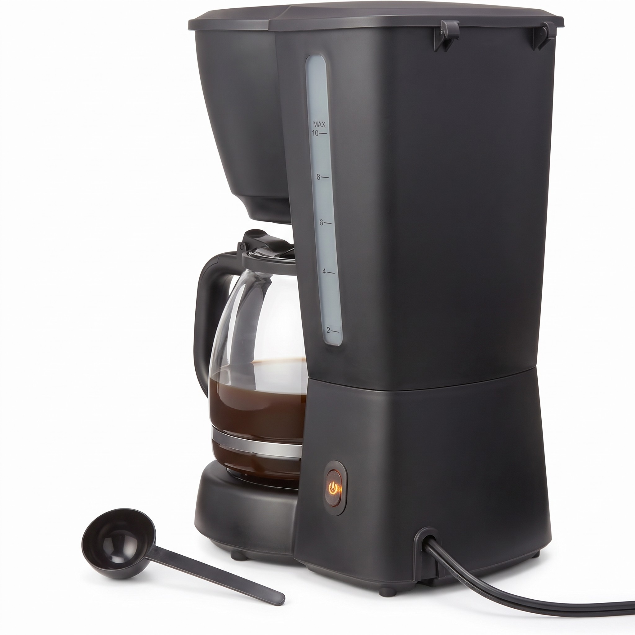 Filtrační kávovar CM1166AB-GS – 1,25 l skleněná konvice na 10 šálků, 1000 W, černý – použité