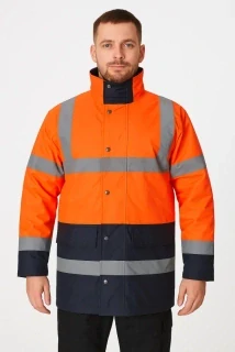 Bunda pracovní SEFTON, reflexní, zimní, nepromokavá, Oranžová/Modrá, vel. XXL