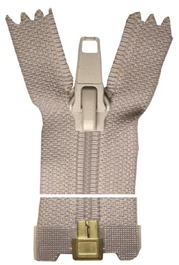 Spirálový zip, dělitelný, Silný - 70cm - šedý - STAP - BALENÍ 10 ks
