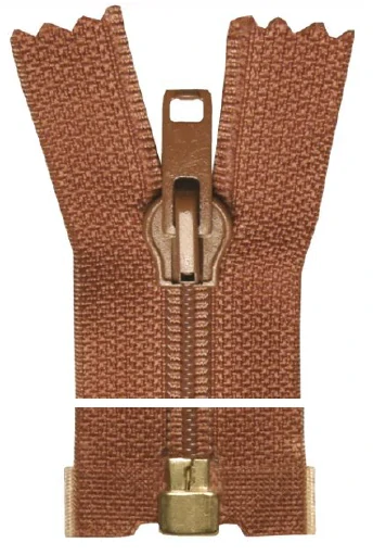 Spirálový zip, dělitelný - 65cm - hnědý - WICO - BALENÍ 10 ks