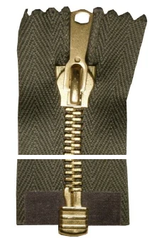 Kovový zip, dělitelný, slabý - 40cm - olivový - Koh-i-noor - BALENÍ 10 ks