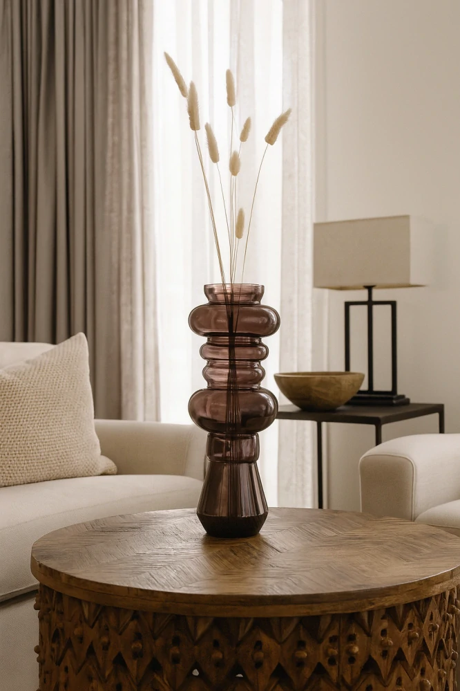 Present Time – Váza Morgana "Chocolate Brown", 18x50 cm