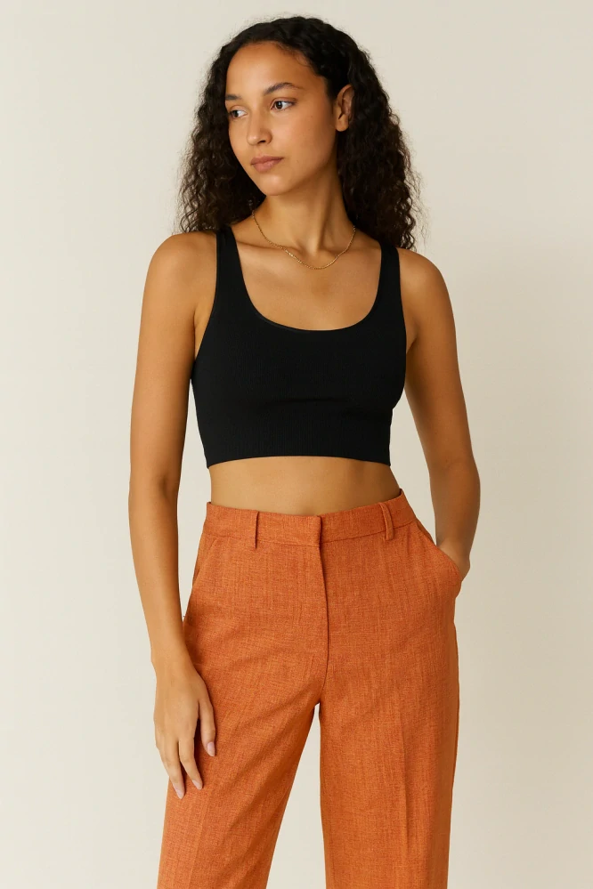 Kalhoty – Melange Straight Suit Pants