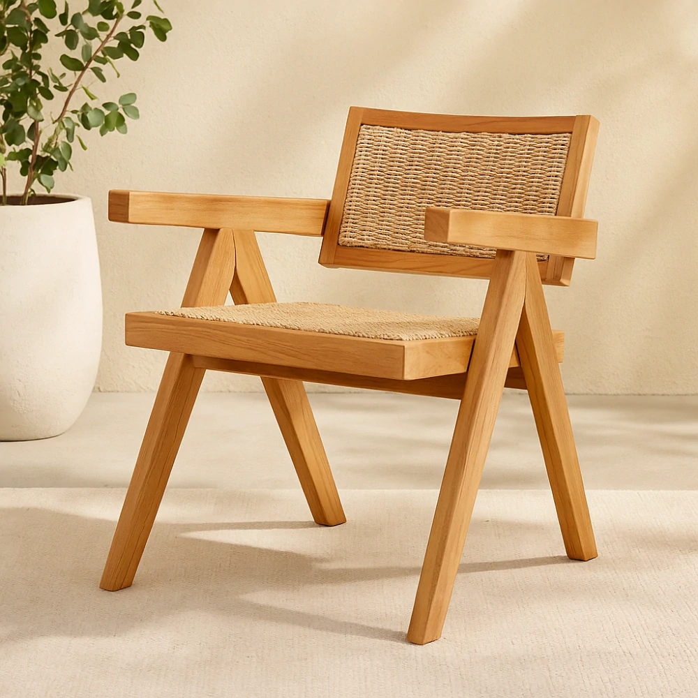 Eichholtz – Kristo Natural, teaková židle na terasu, šířka 56 cm
