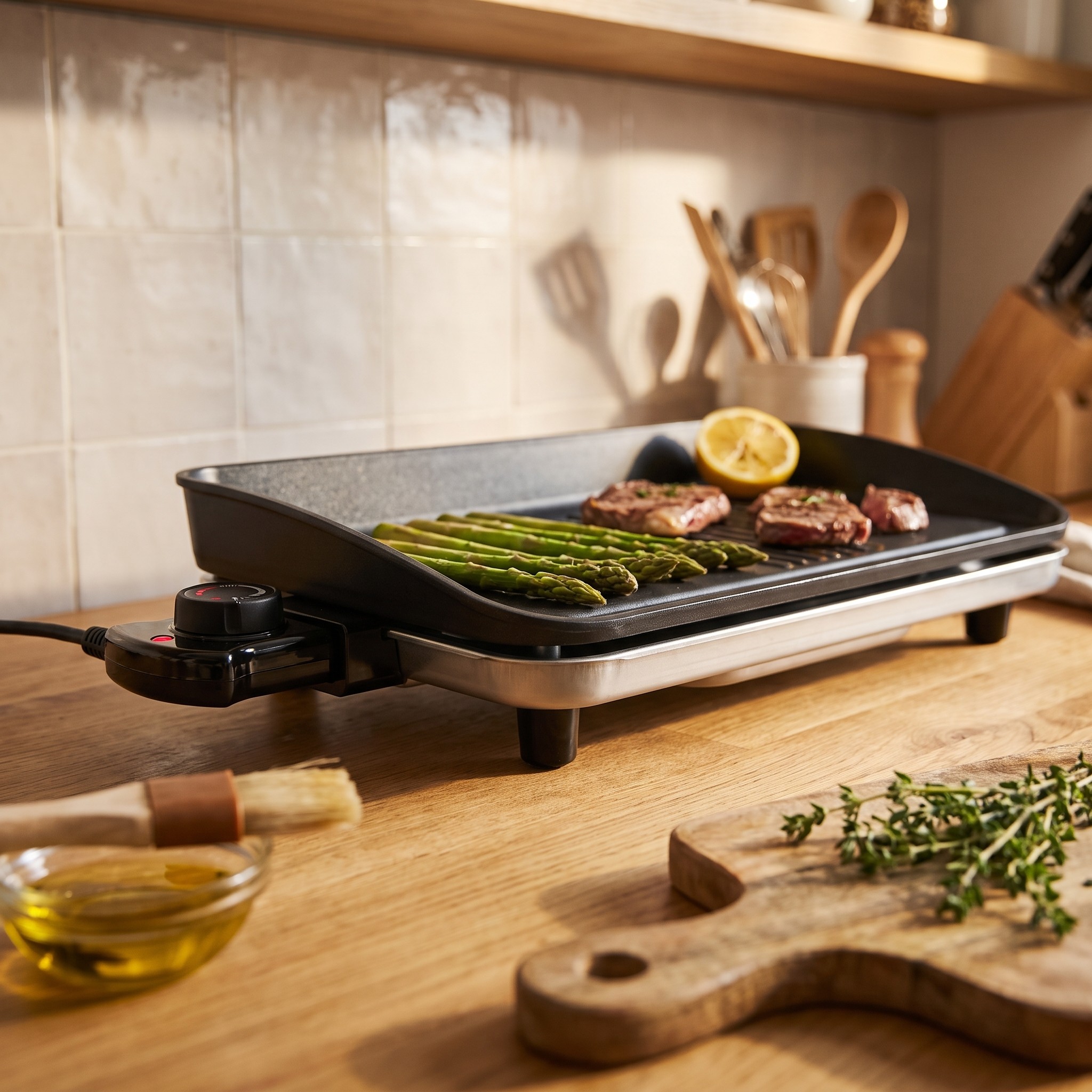 Tefal Malaga Plancha CB501812 – elektrický stolní gril 2000 W, XL plocha pro 6–8 osob
