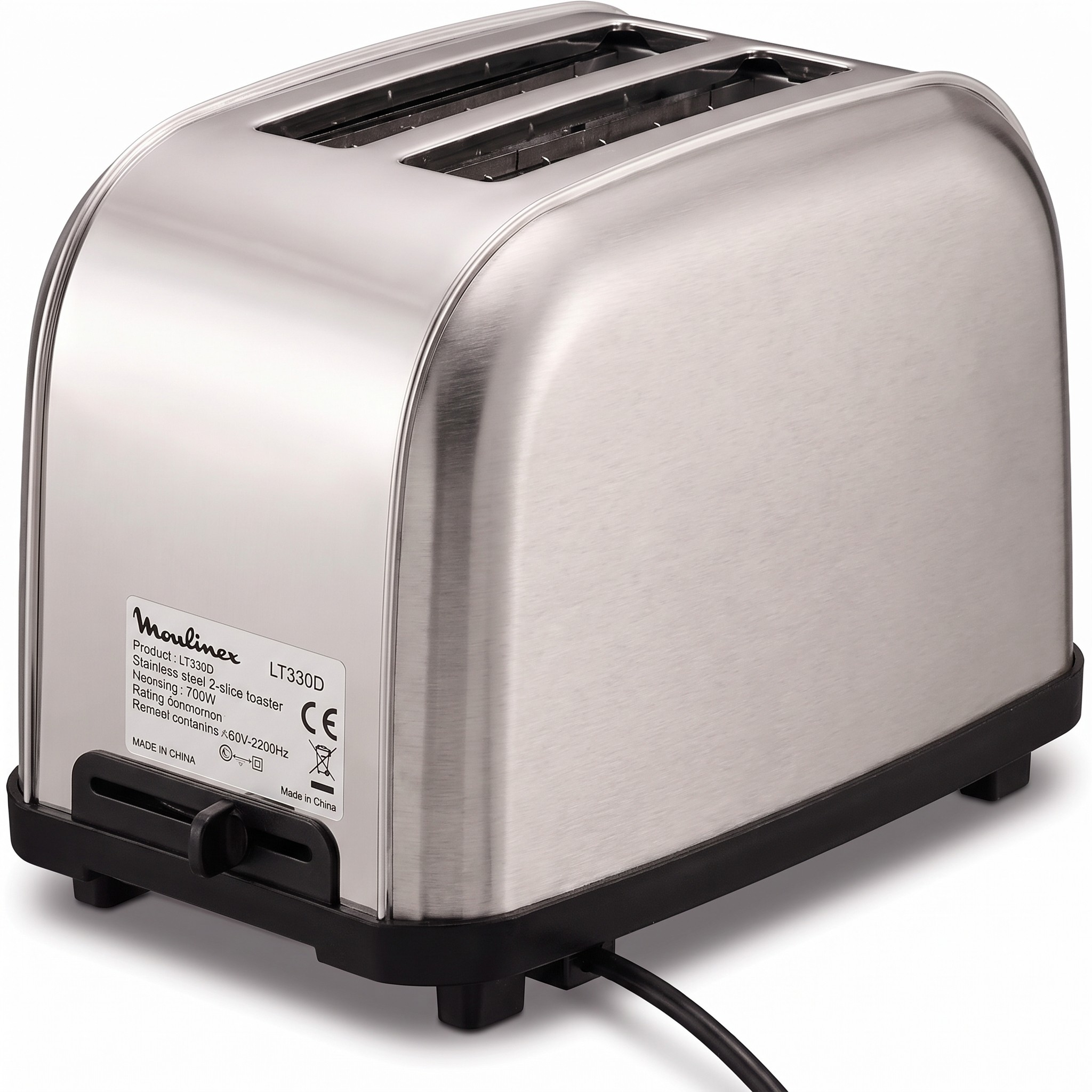 Moulinex LT330D – topinkovač na 2 plátky, 700 W, 6 stupňů opečení, nerez