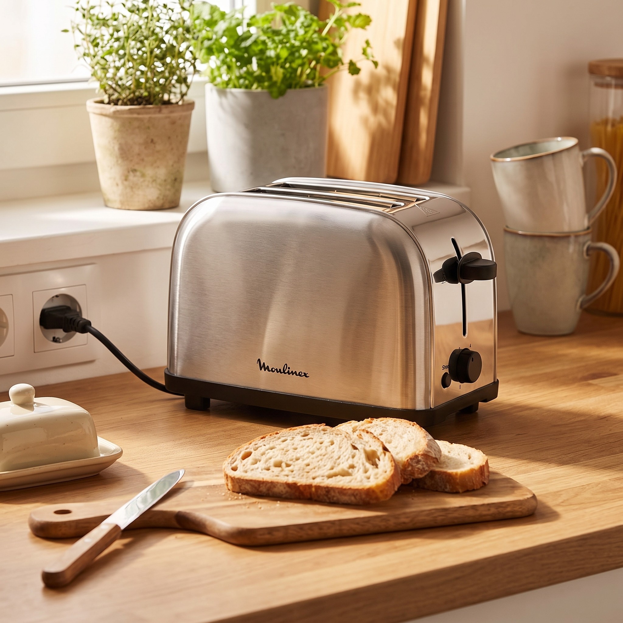 Moulinex LT330D – topinkovač na 2 plátky, 700 W, 6 stupňů opečení, nerez
