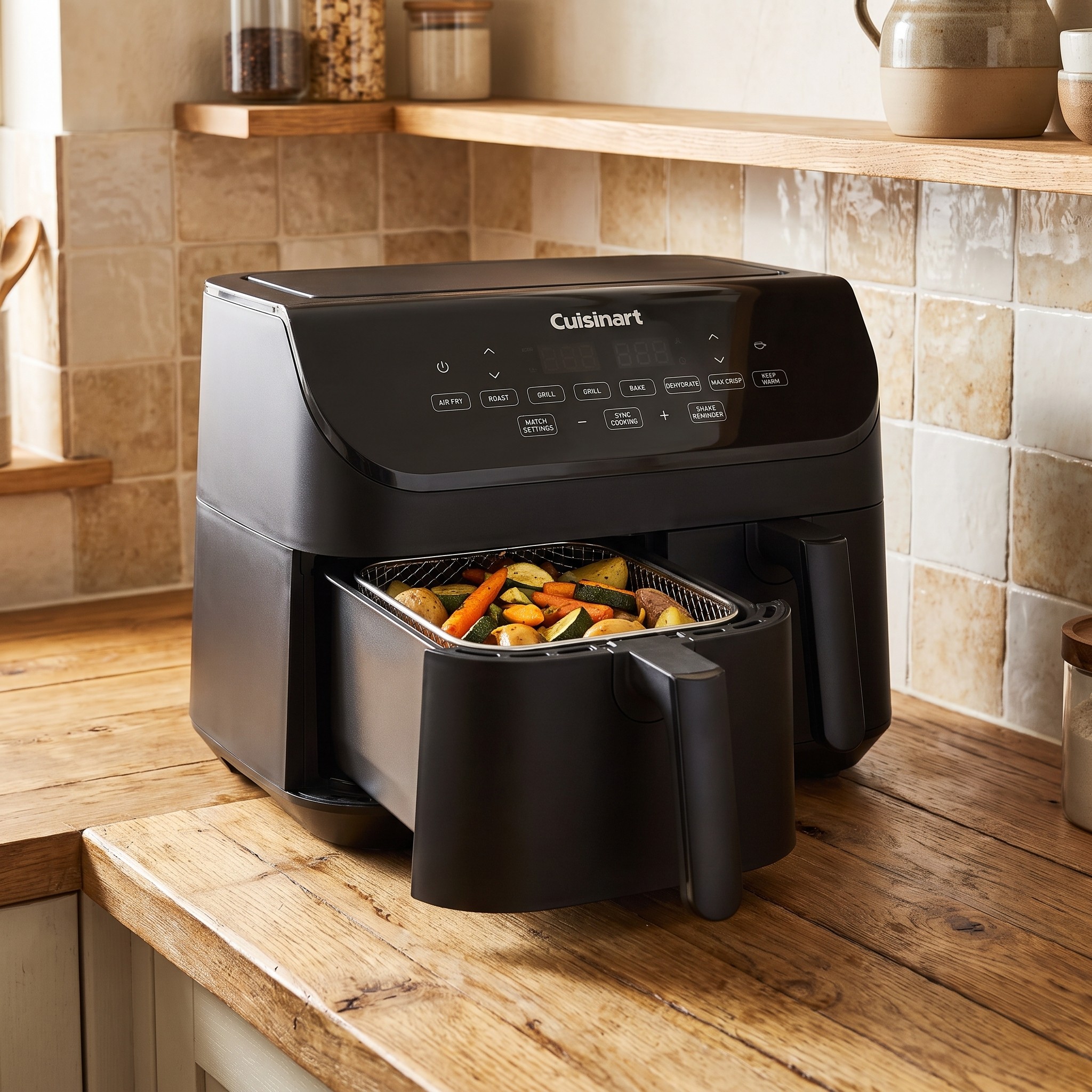 Cuisinart AFD10OBLE – dvoukomorová horkovzdušná fritéza XXL 10,4 l bez PFAS, 2400 W – rozbalené