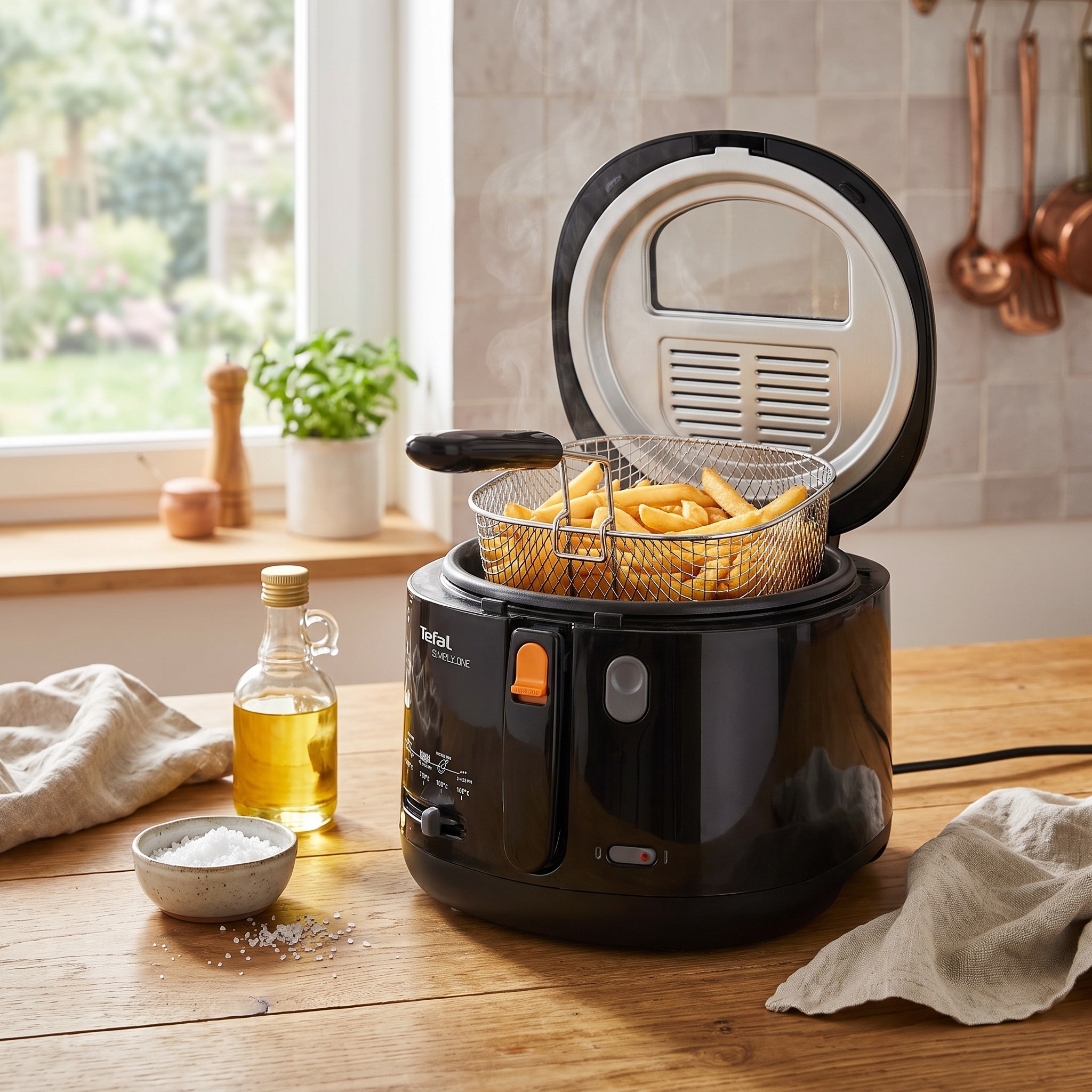 Tefal Simply One FF1608 – elektrická fritéza 2,1 l s průhledovým okénkem, černá