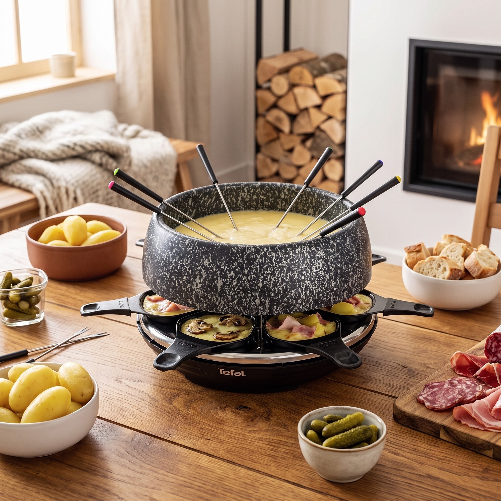 Tefal Cheese'n Co RE12C8 – raclette a fondue 6v1 pro 6 osob, 850 W