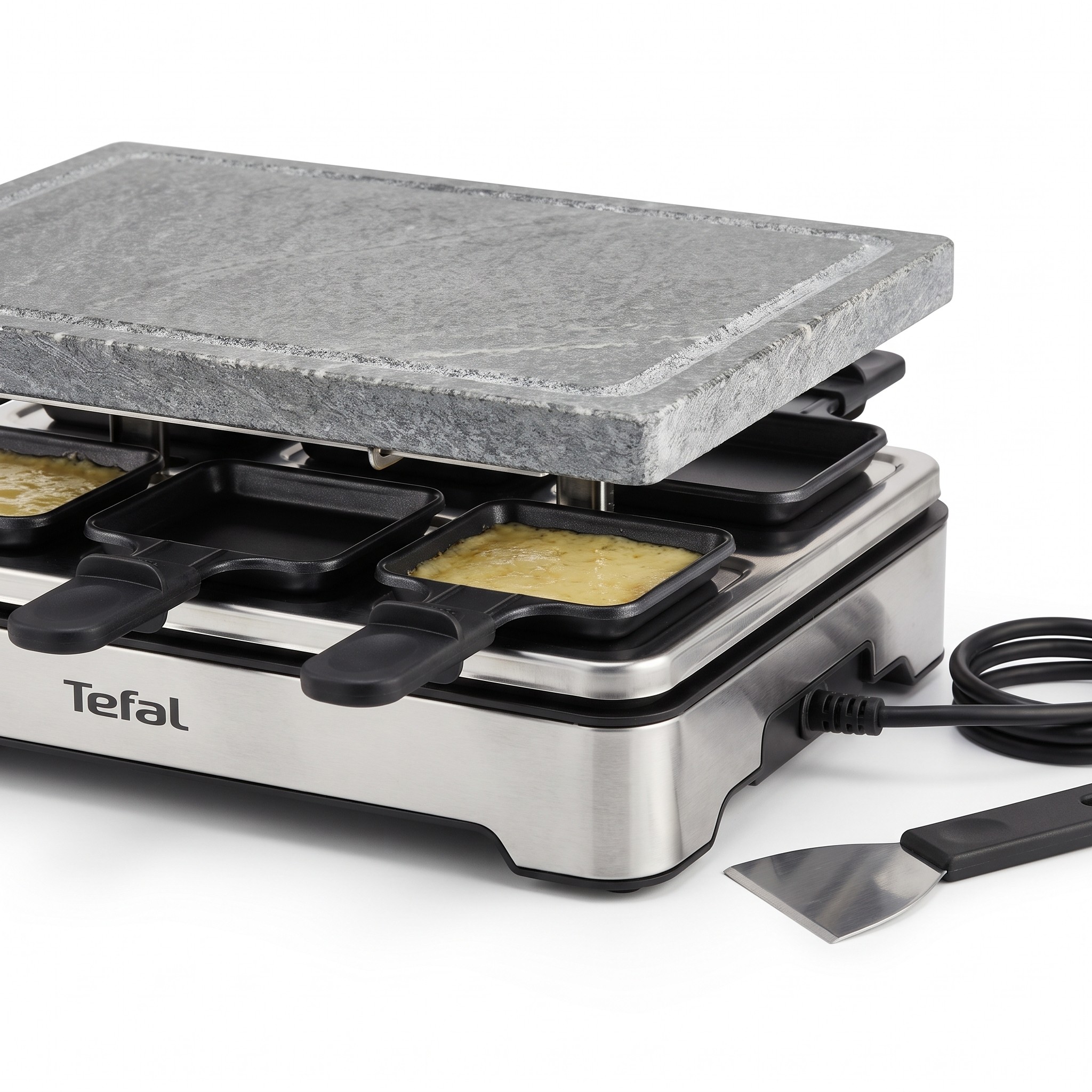 Tefal Pierrade PR457B – raclette gril s kamennou deskou pro 10 osob, 1350 W