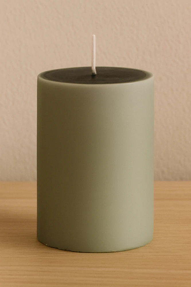 Bloomingville – Svíčka, zelená, parafín, Anja, 10 x 7 cm