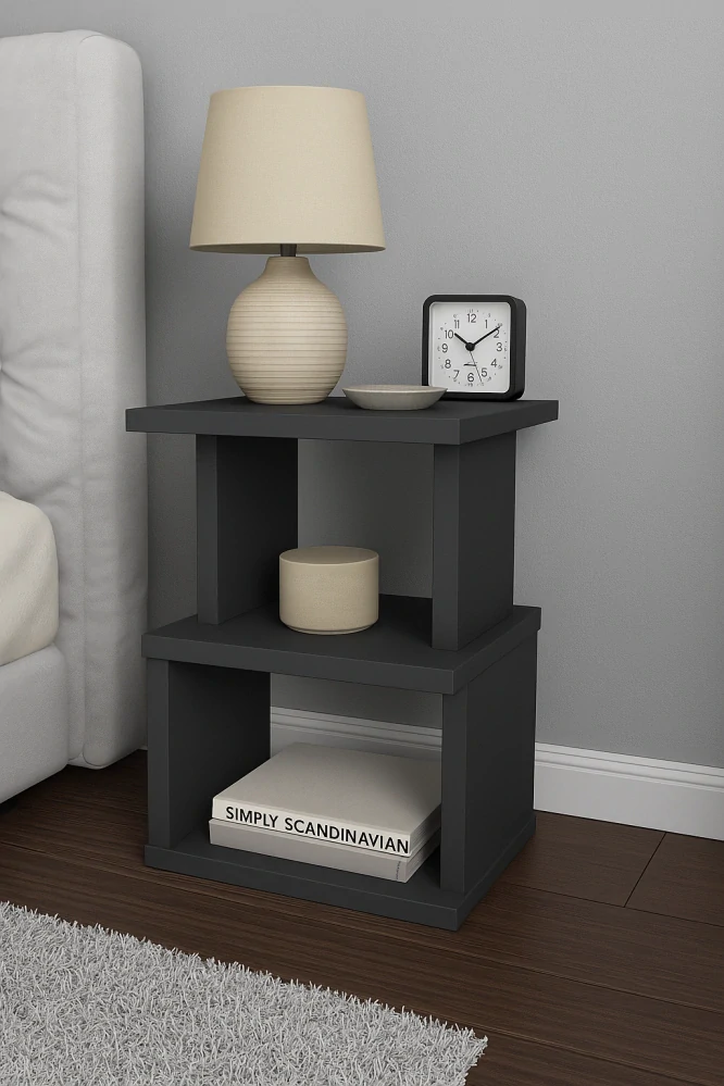Creative Home – Carter noční stolek, antracit, šířka 29,6 cm