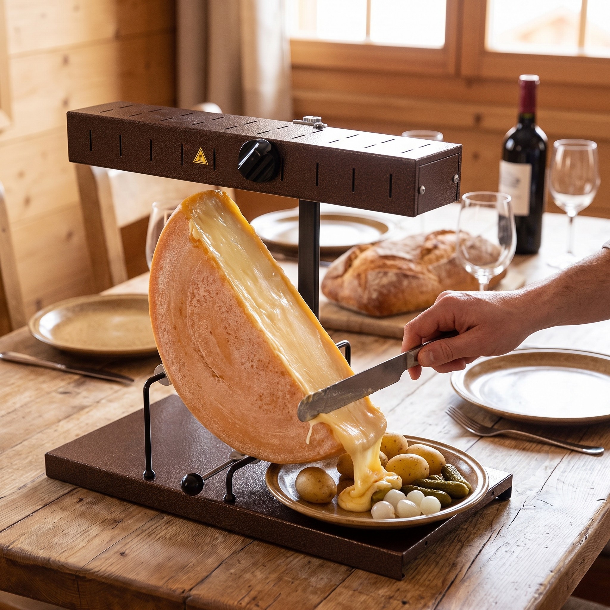 Louis Tellier Alpage Signature Original – tradiční raclette na půlku sýra pro 6–8 osob – s kosmetickou vadou