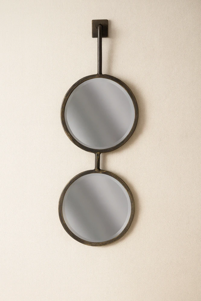 BePureHome – Dvojité kulaté nástěnné zrcadlo Chain, délka 58 cm, De Eekhoorn