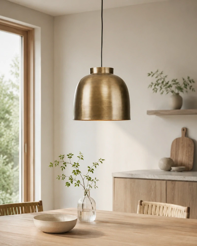 House Doctor – Závěsná lampa Bowl Brass, 35 cm, mosazná