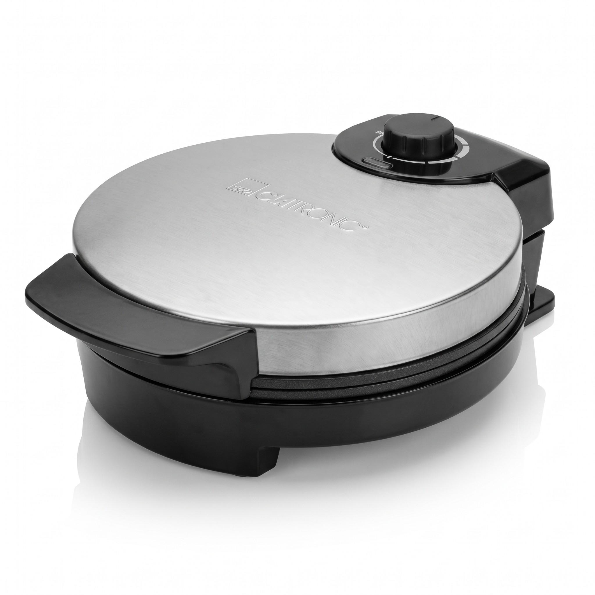 Clatronic WA 3492 – vaflovač na srdíčkové vafle Ø 18 cm, 1000 W, nerez/černý
