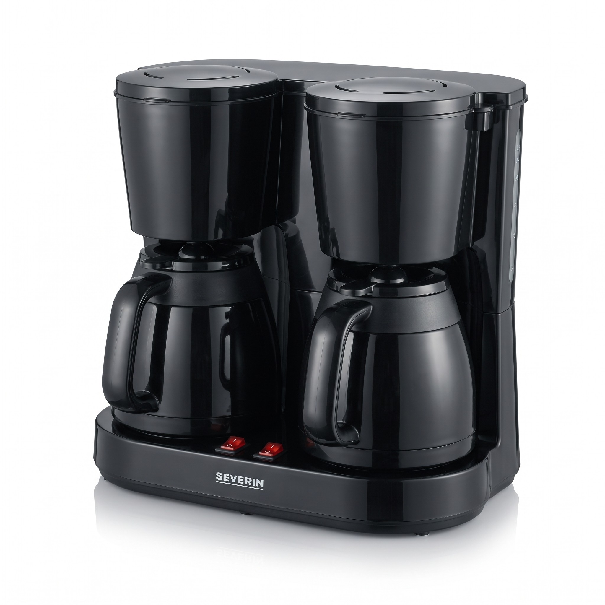 Severin KA 9315 Duo – filtrační kávovar se 2 termokonvicemi, až 16 šálků, 2000 W, černý – použité