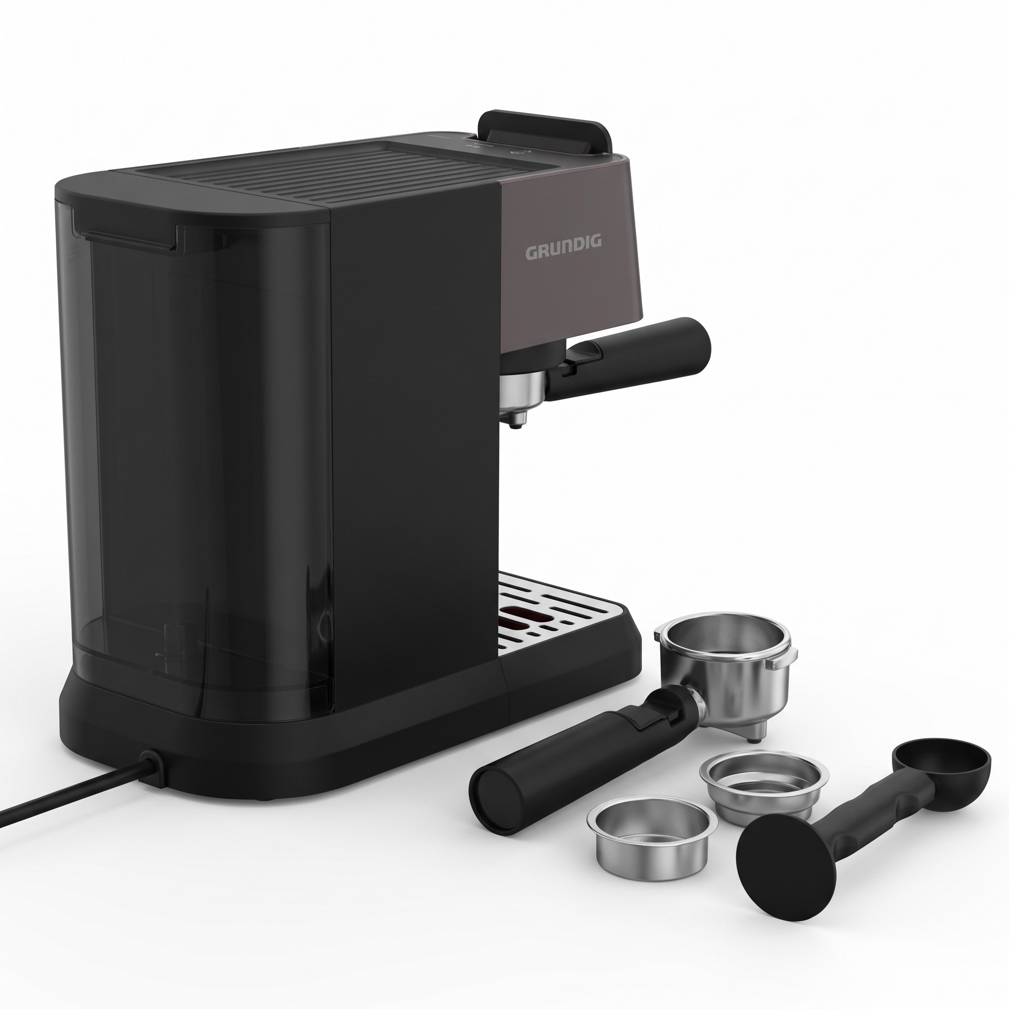 Grundig KSM 4330 – pákový kávovar 15 bar, 1628 W, dotykový displej, napěňovač mléka