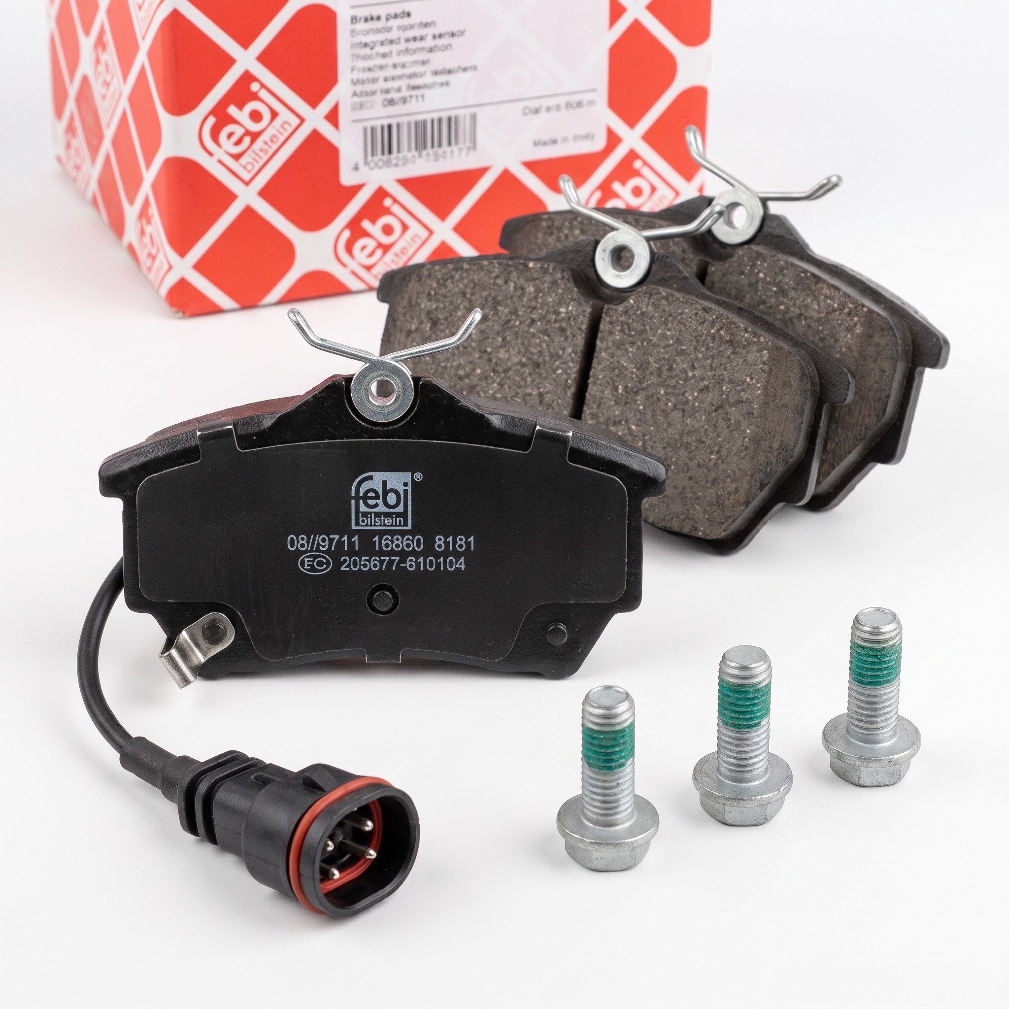 febi bilstein 16860 – zadní brzdové destičky pro VW T5, s kontaktem opotřebení