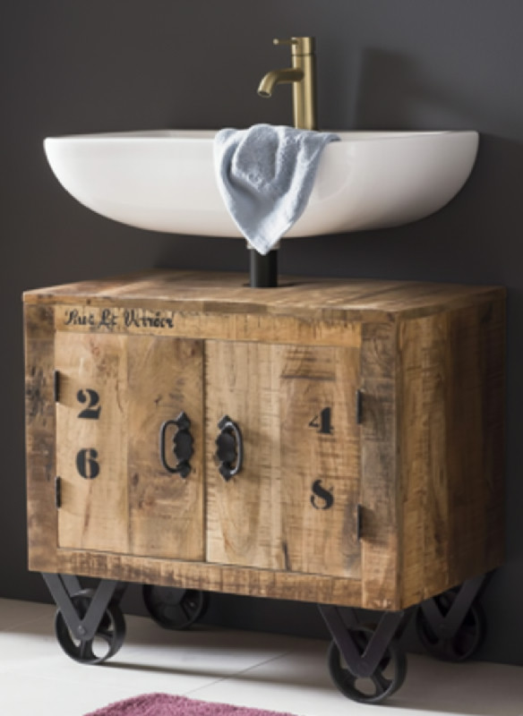 Sit Möbel Skříňka pod umyvadlo na kolečkách z mangového dřeva 66x61x43cm