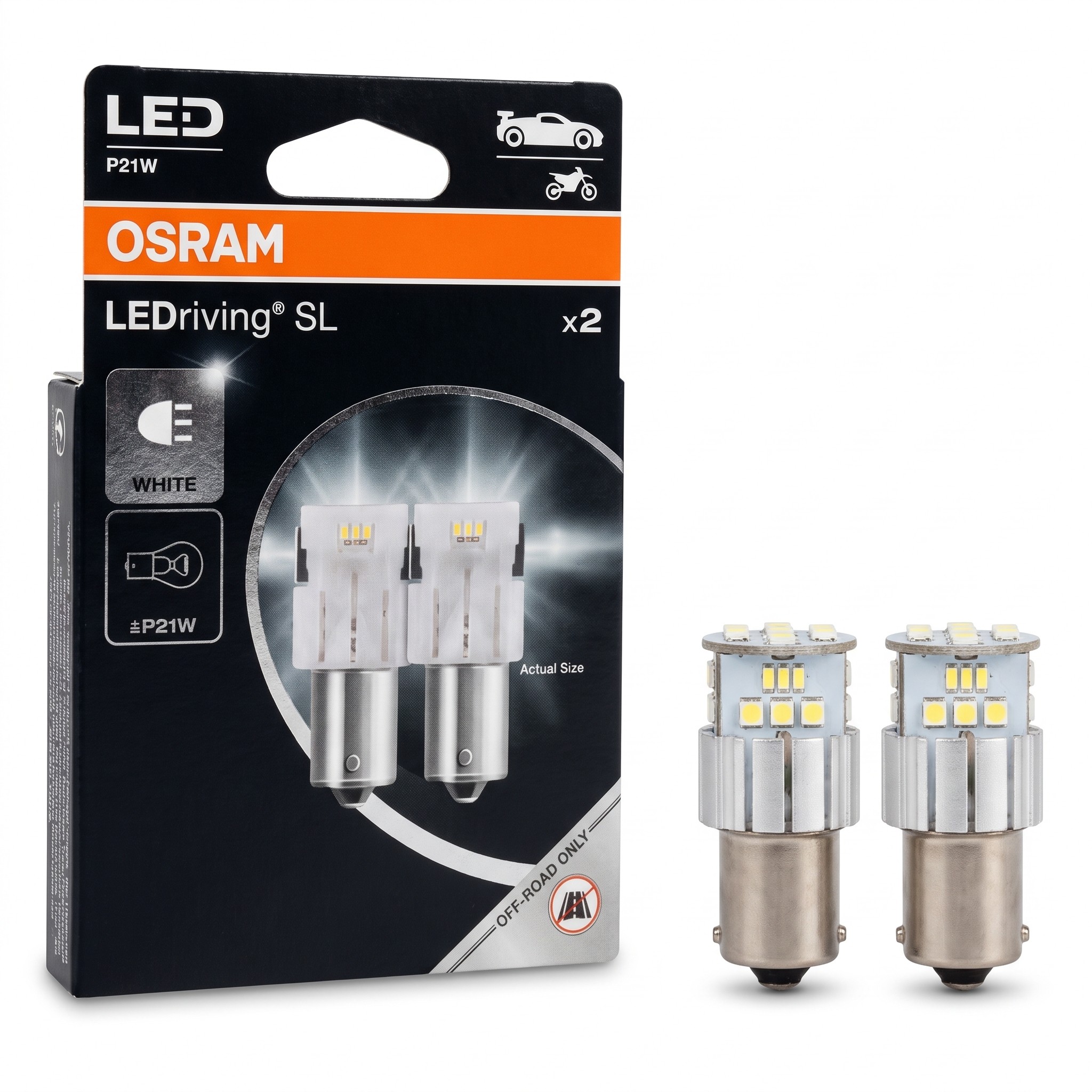Osram LEDriving SL P21W 7506DWP-2BL – LED žárovky 6000 K, 2 ks, off-road
