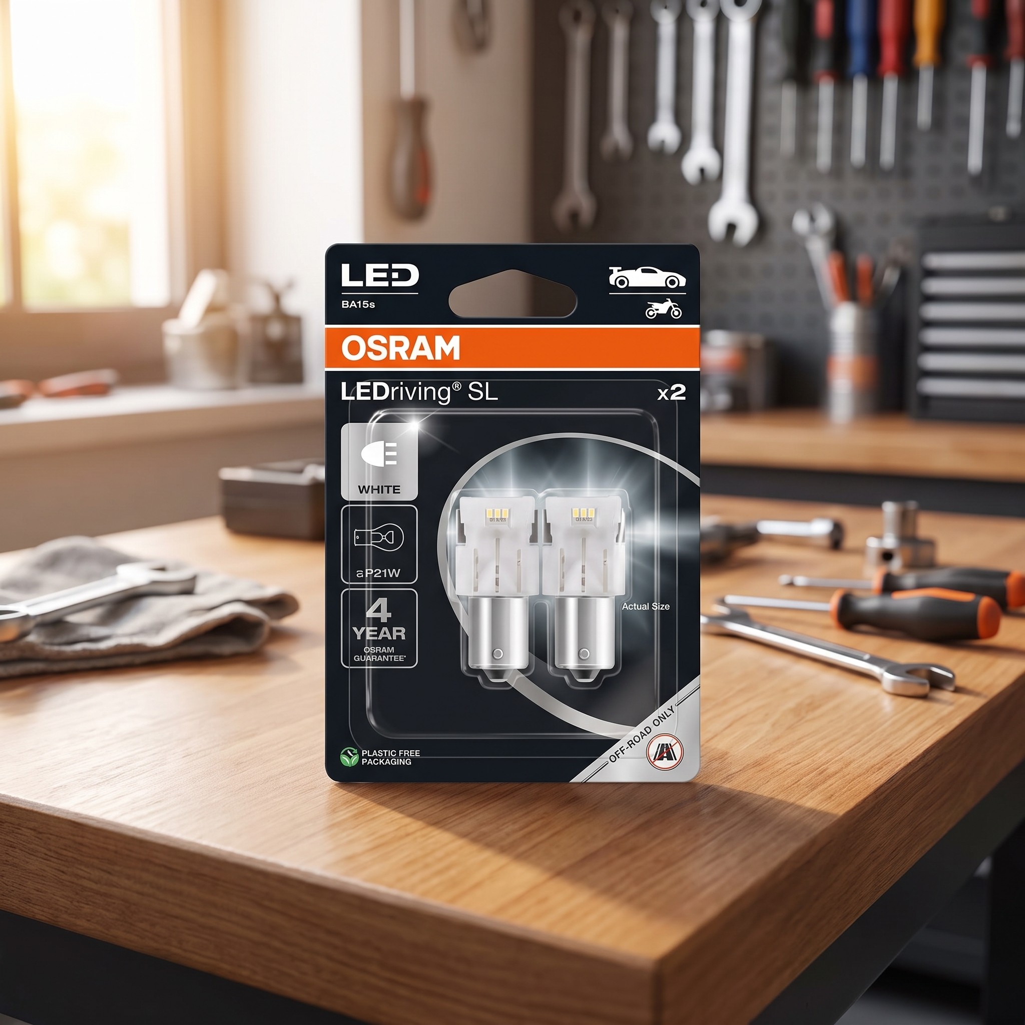 Osram LEDriving SL P21W 7506DWP-2BL – LED žárovky 6000 K, 2 ks, off-road