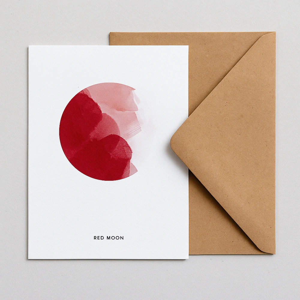 Paper Collective – Red Moon Art Card