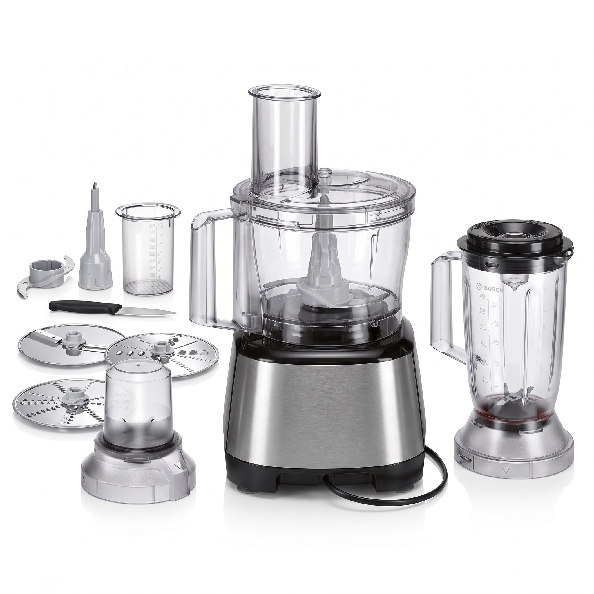 Bosch MultiTalent 3 MCM3501M – kuchyňský robot 800 W, mísa 2,3 l, mixér 1 l, 50 funkcí – rozbalené