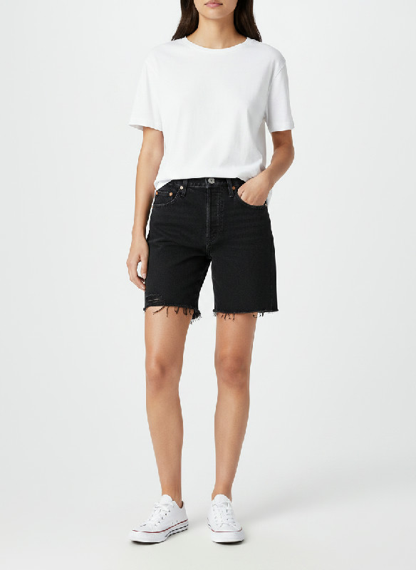 Levi's 501 Mid Thigh 85833-0016 – dámské džínové šortky, černá (Lunar Black), vel. W25