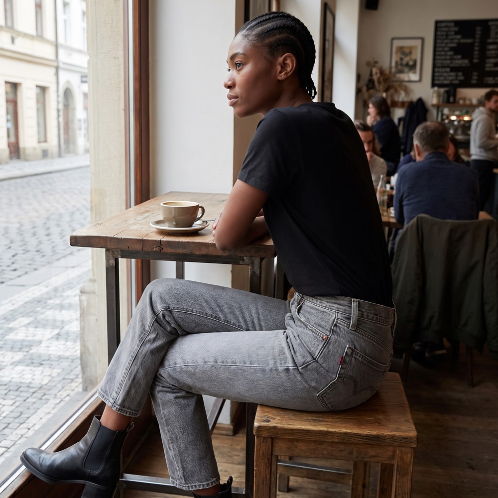 Levi's 501 Original Cropped 36200-0235 – dámské džíny, šedý wash, velikost W26/L28