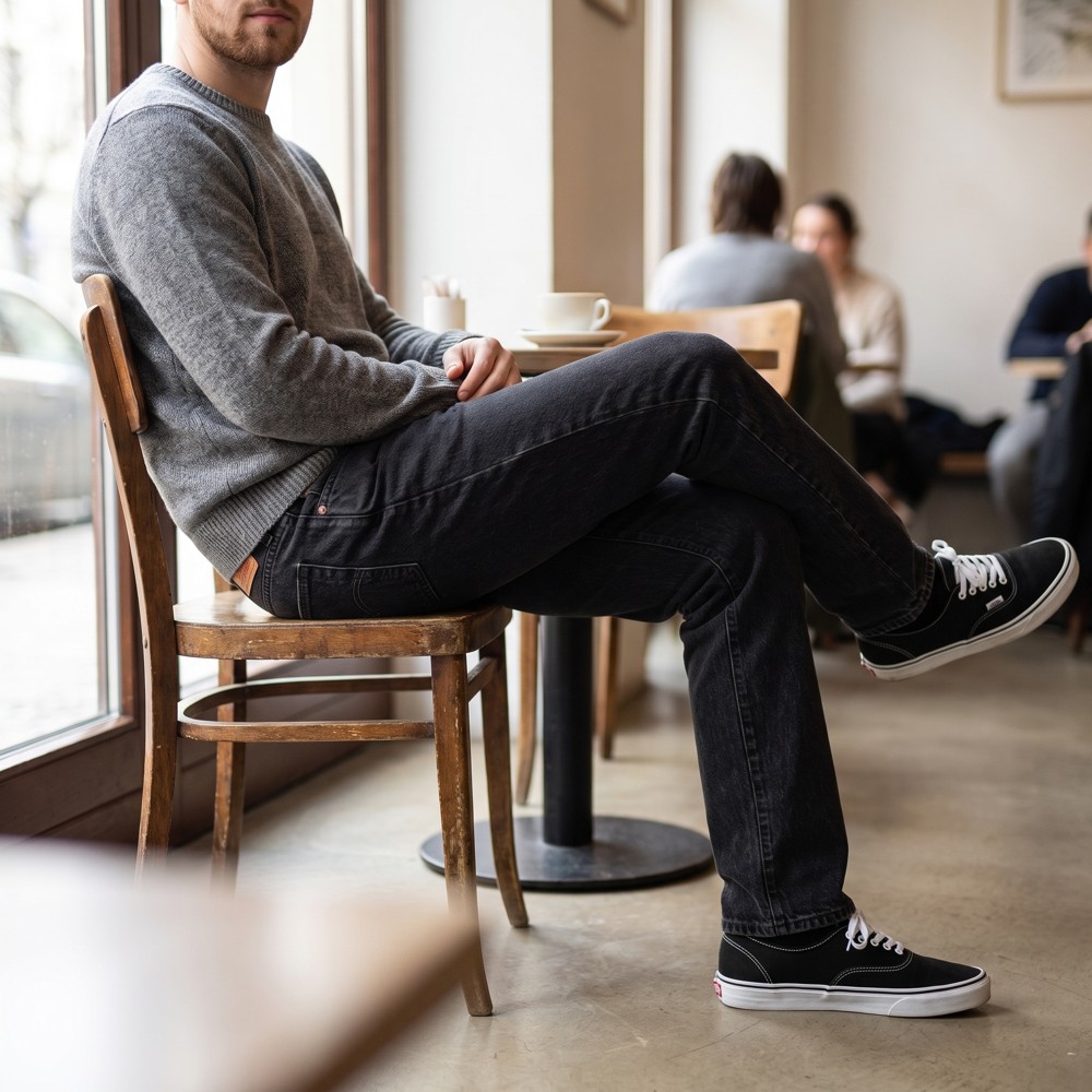 Levi's 501 Original Crash Courses – pánské džíny, černé, rovný střih, velikost W32/L32