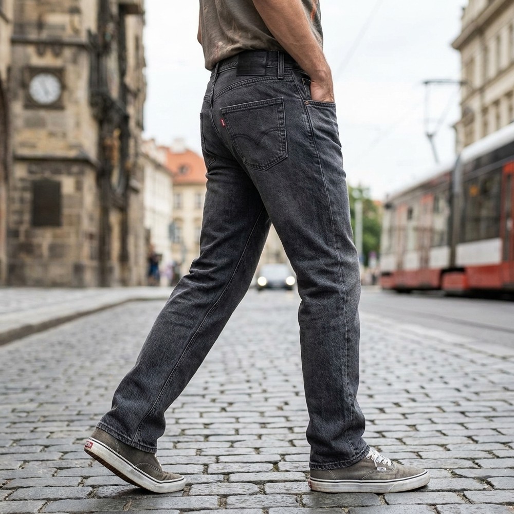 Levi's 501 Original Crash Courses – pánské džíny, černé, rovný střih, velikost W31/L32
