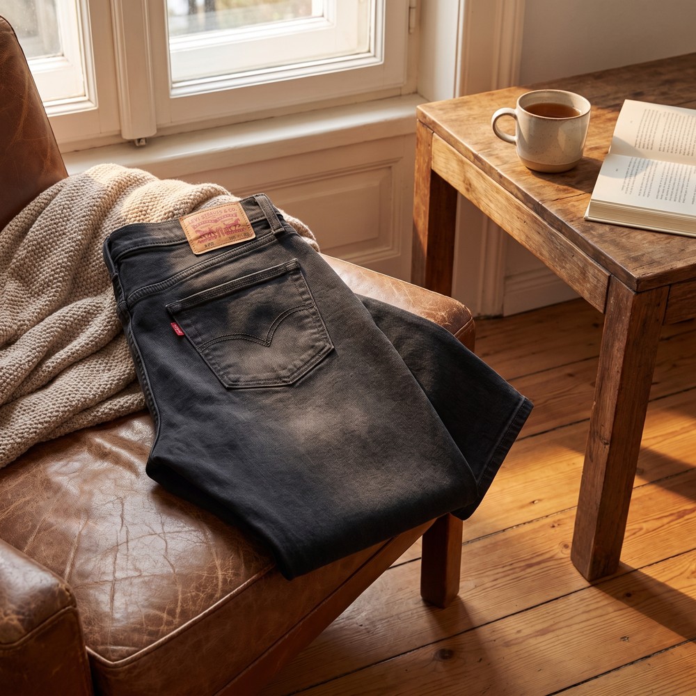 Levi's 724 High Rise Straight 18883-0199 – dámské džíny Black Worn In, velikost W28/L32