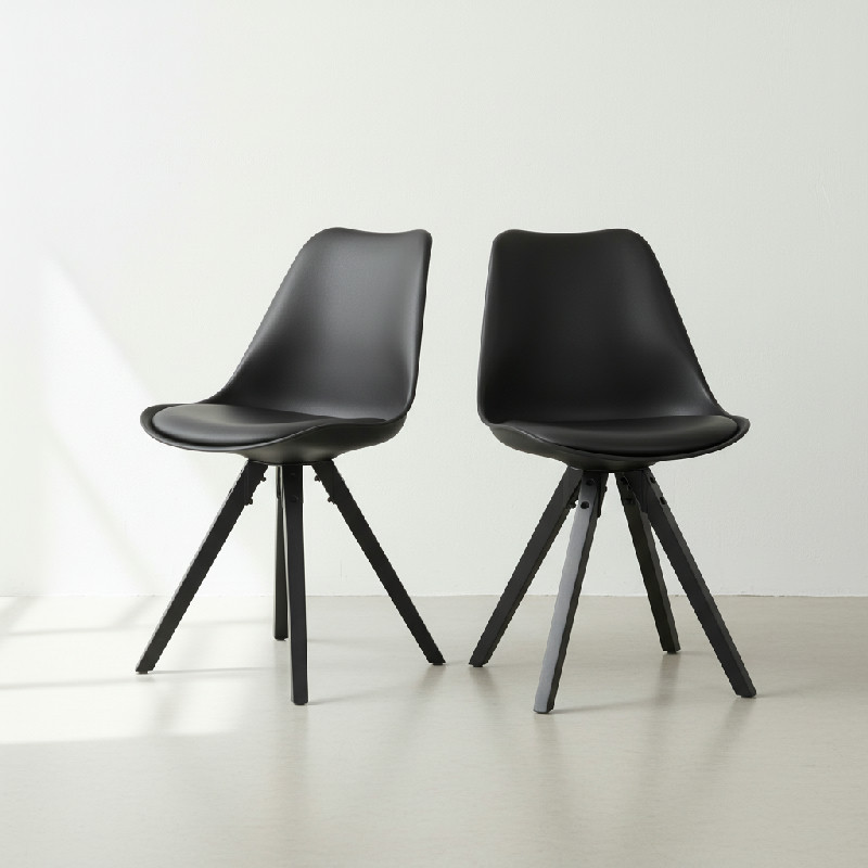  Jídelní židle BERGEN s černými nohami, sada 2 ks