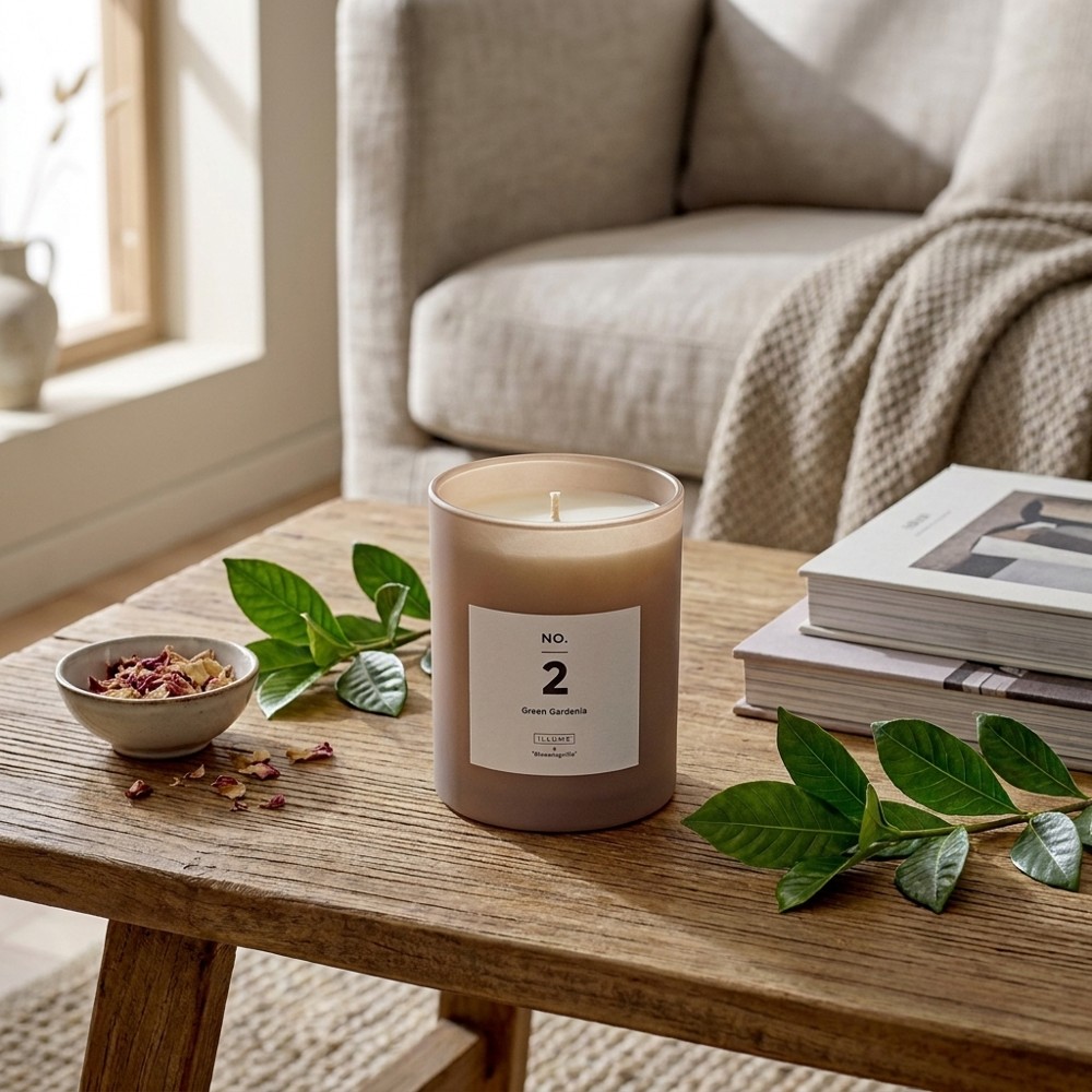 ILLUME × Bloomingville No. 2 Green Gardenia – vonná svíčka ve skle 200 g