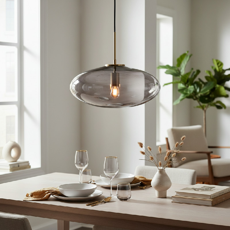 Lustr Hübsch pendant šedý Ø40 cm