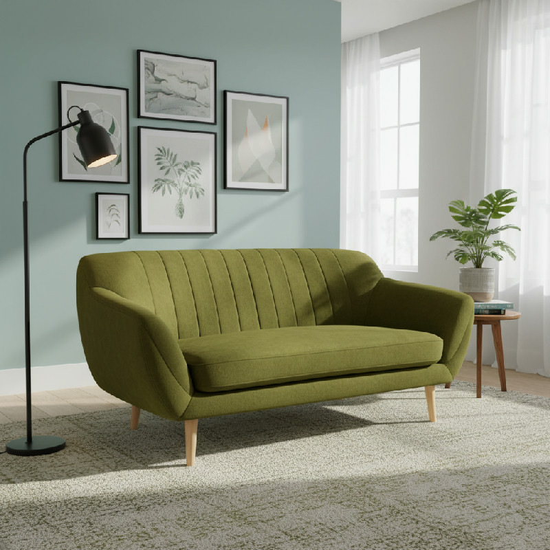 Zelená sametová pohovka Mazzini Sofas Sardaigne, 158 cm