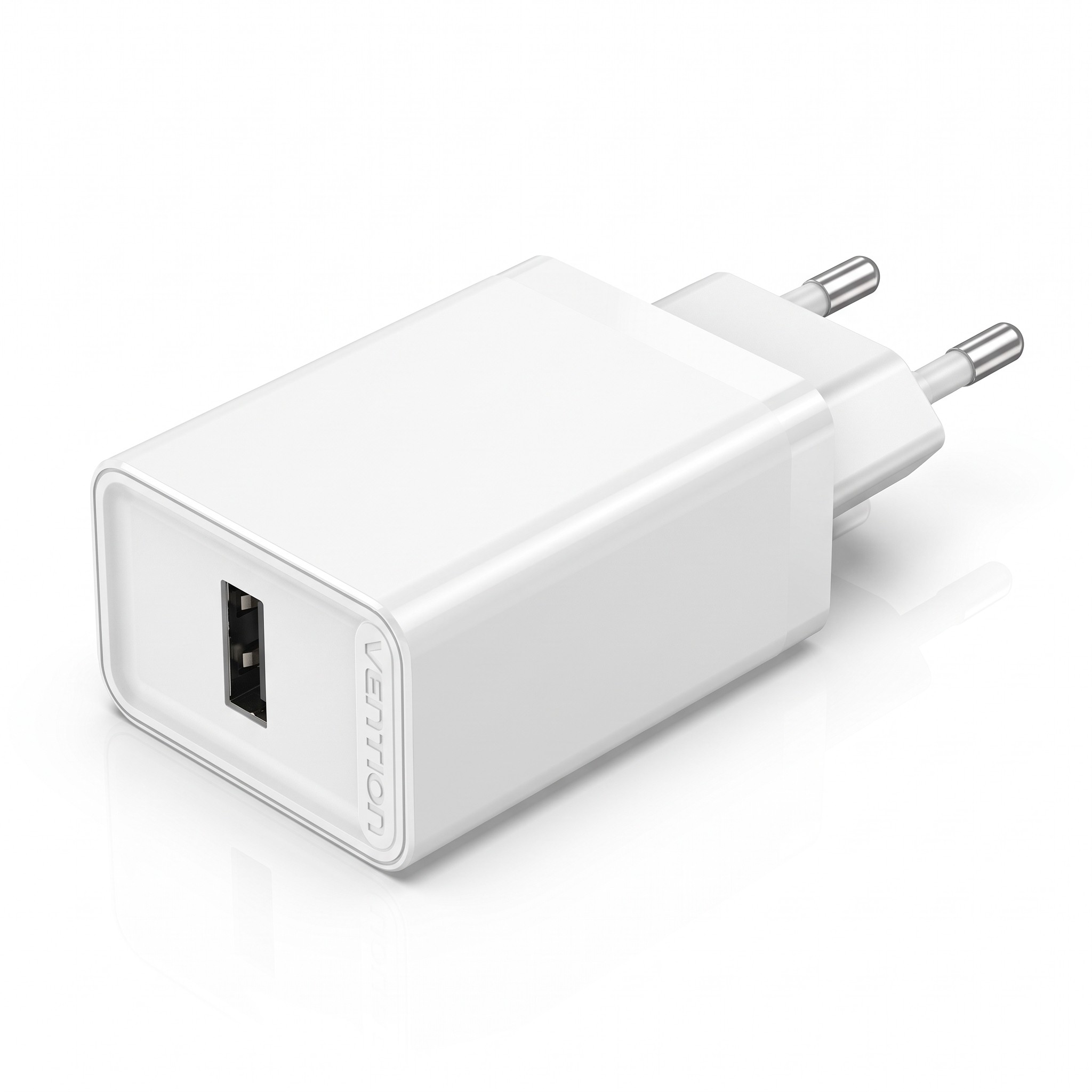 Vention – Síťová nabíječka FAAW0-EU, 1× USB, 12 W, EU, bílá