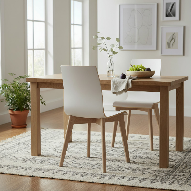 Bílá jídelní židle se světle hnědýma nohama Rowico Grace, sada 2ks