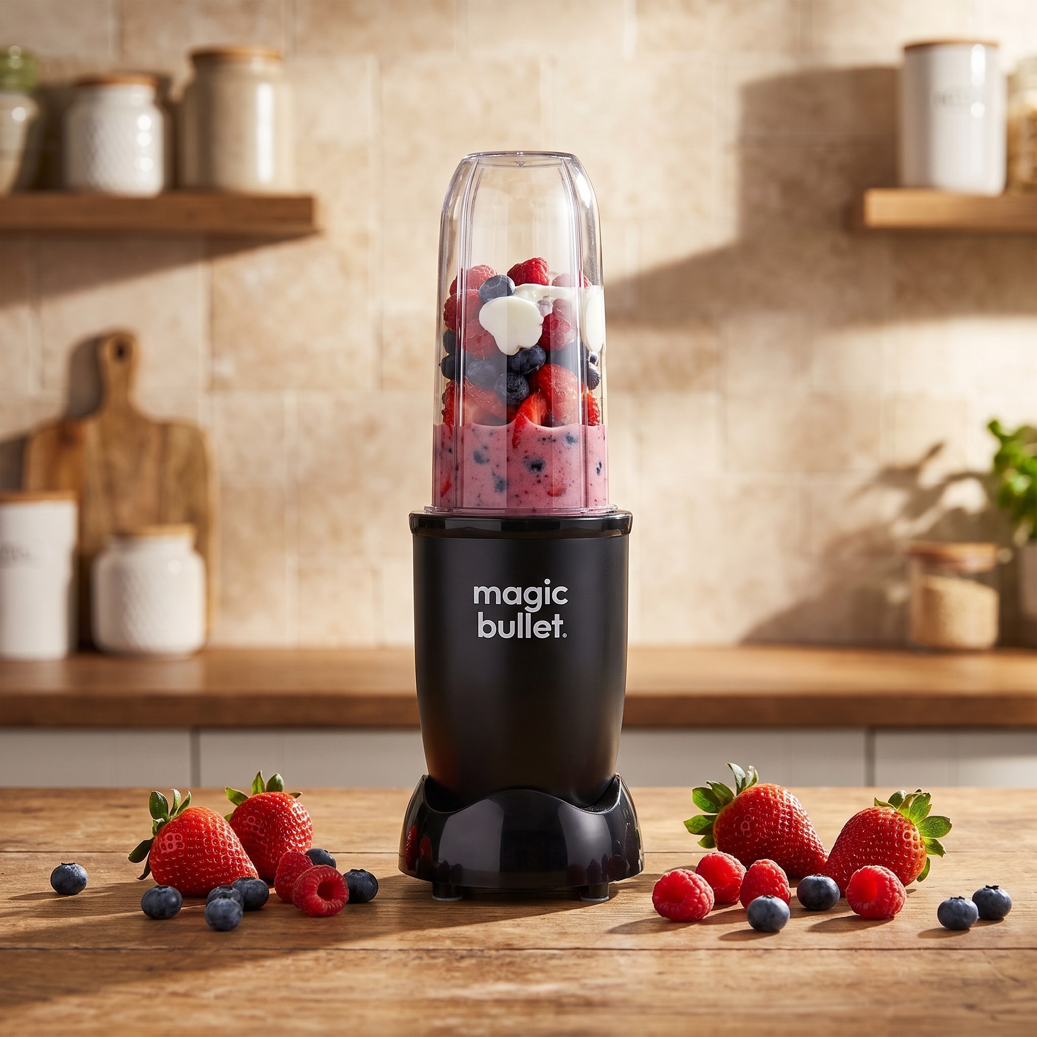 Magic Bullet MBR03B – mini mixér na smoothie 200 W s nádobou 560 ml, černý – rozbalené
