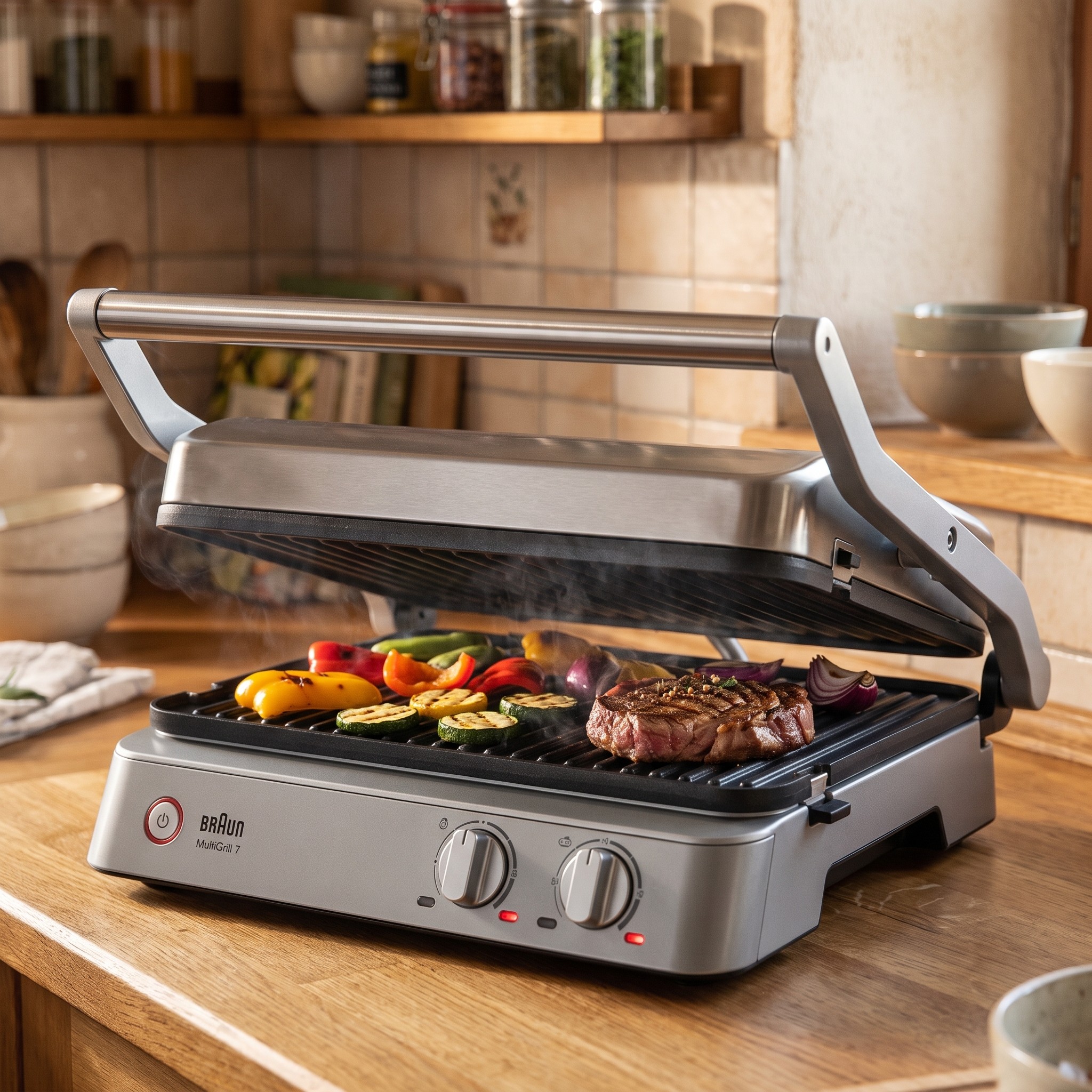 Braun MultiGrill 7 CG 7020 – kontaktní gril 3 v 1 s odnímatelnými deskami, 2000 W