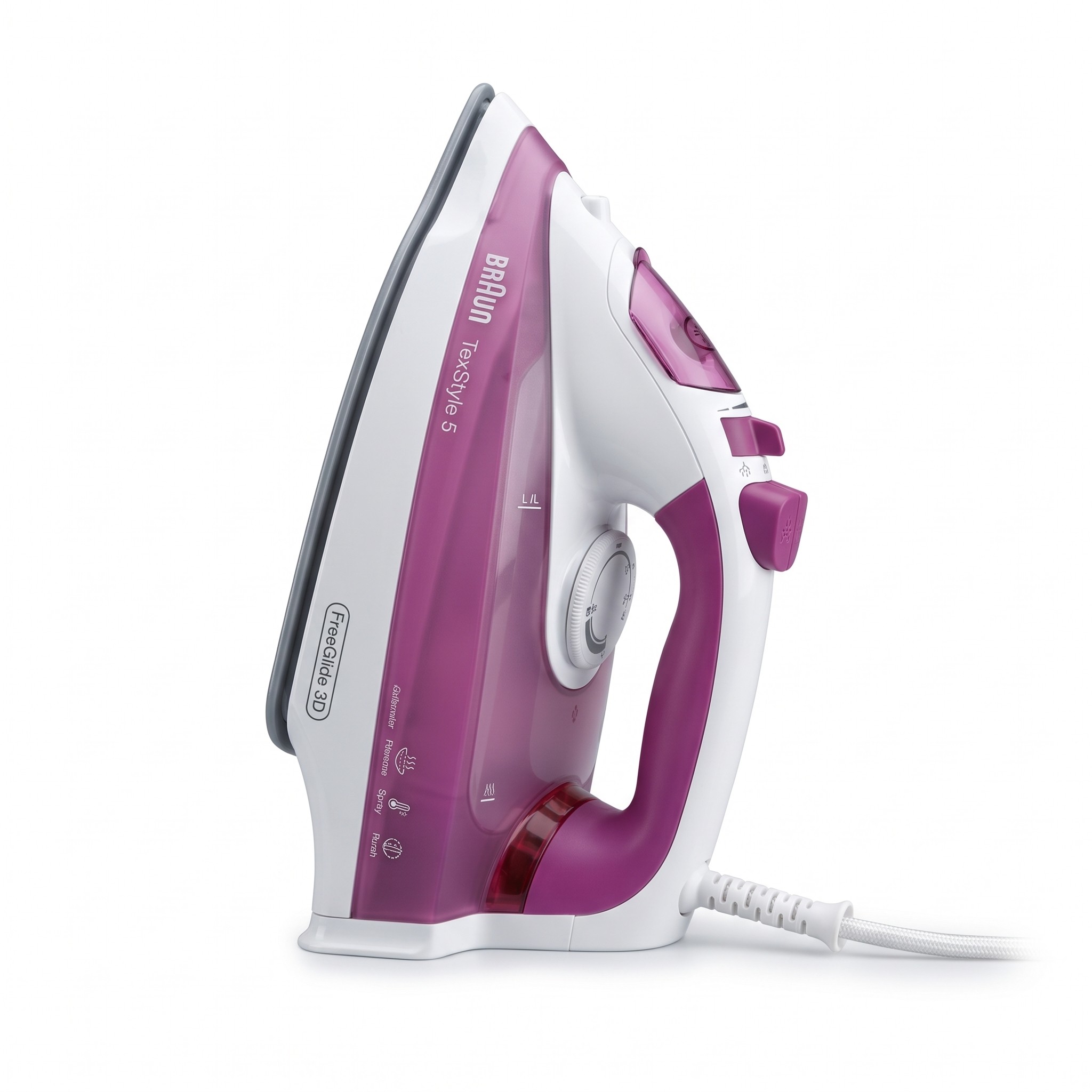 Braun TexStyle 5 SI5225 PU – parní žehlička 2500 W, žehlicí plocha FreeGlide 3D