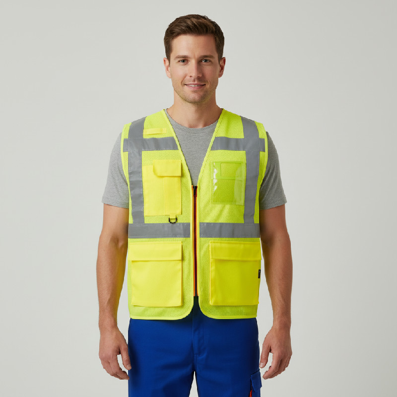 Vesta s vysokou viditelností - fluorescent yellow, vel. XL