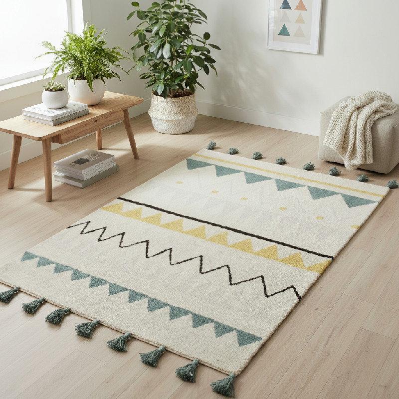 LORENA CANALS Bavlněný koberec Azteca Natural Vintage 120 x 160 cm do pokoje