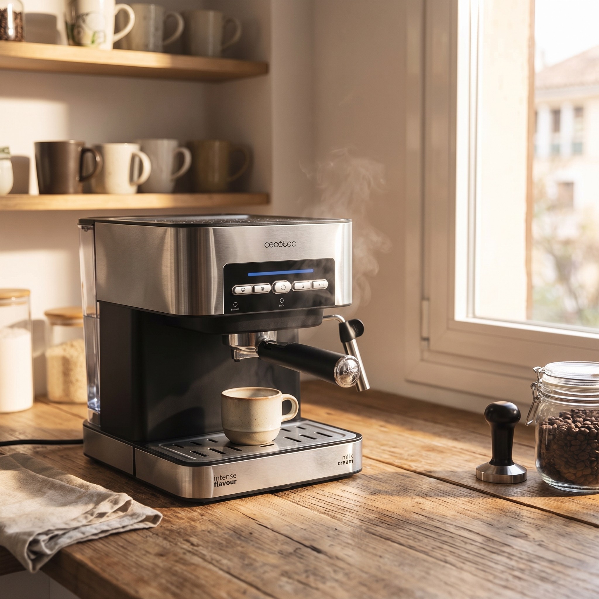 Cecotec Power Espresso 20 Matic – pákový kávovar 20 bar, digitální ovládání, 1,5 l