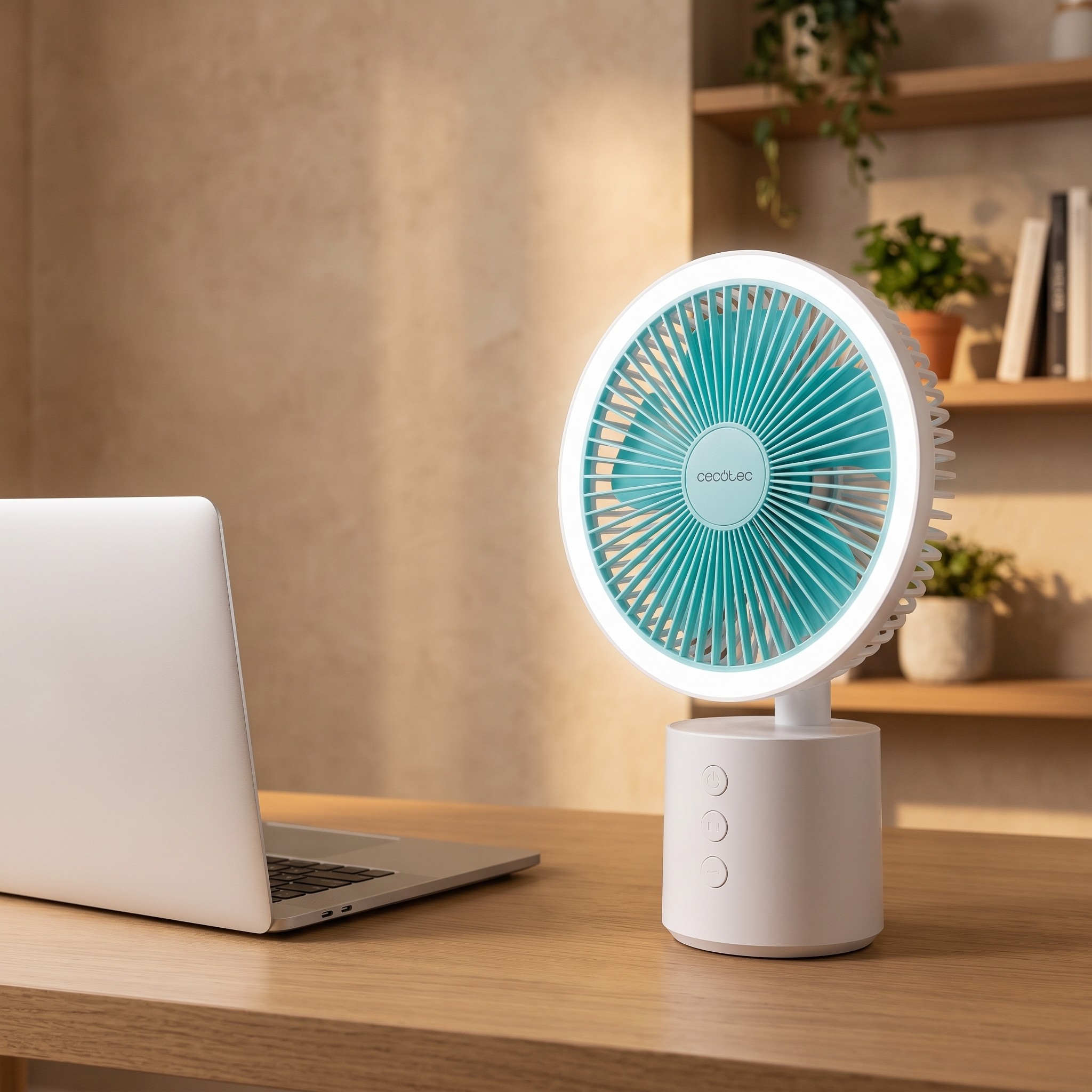 Cecotec EnergySilence 8000 Portable Light Desk – aku stolní ventilátor 8", LED světlo – rozbalené