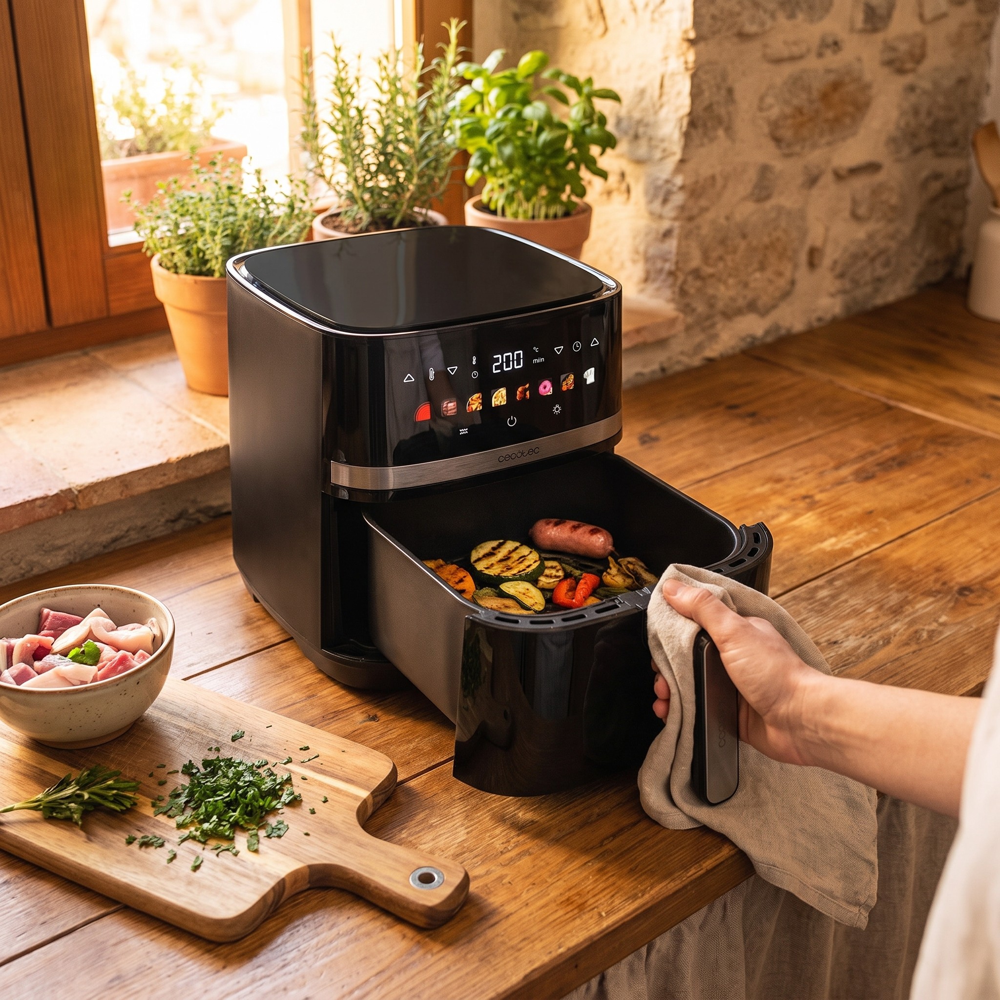 Cecotec Cecofry&Grill Duoheat 8000 – horkovzdušná fritéza 8 l s grilem, 2200 W