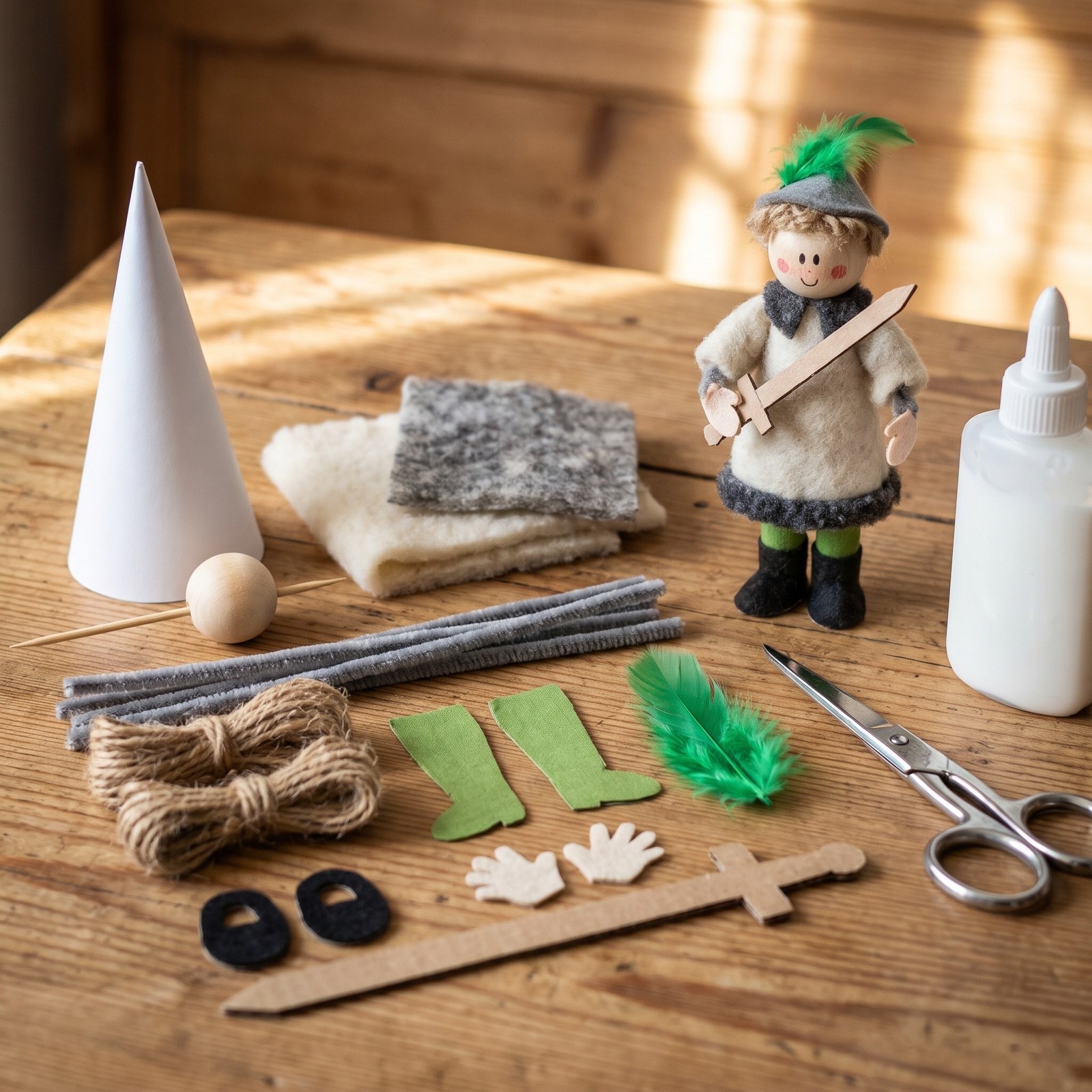 Kreativní sada Princ 28 cm – pohádková figurka s mečem, balíček materiálu