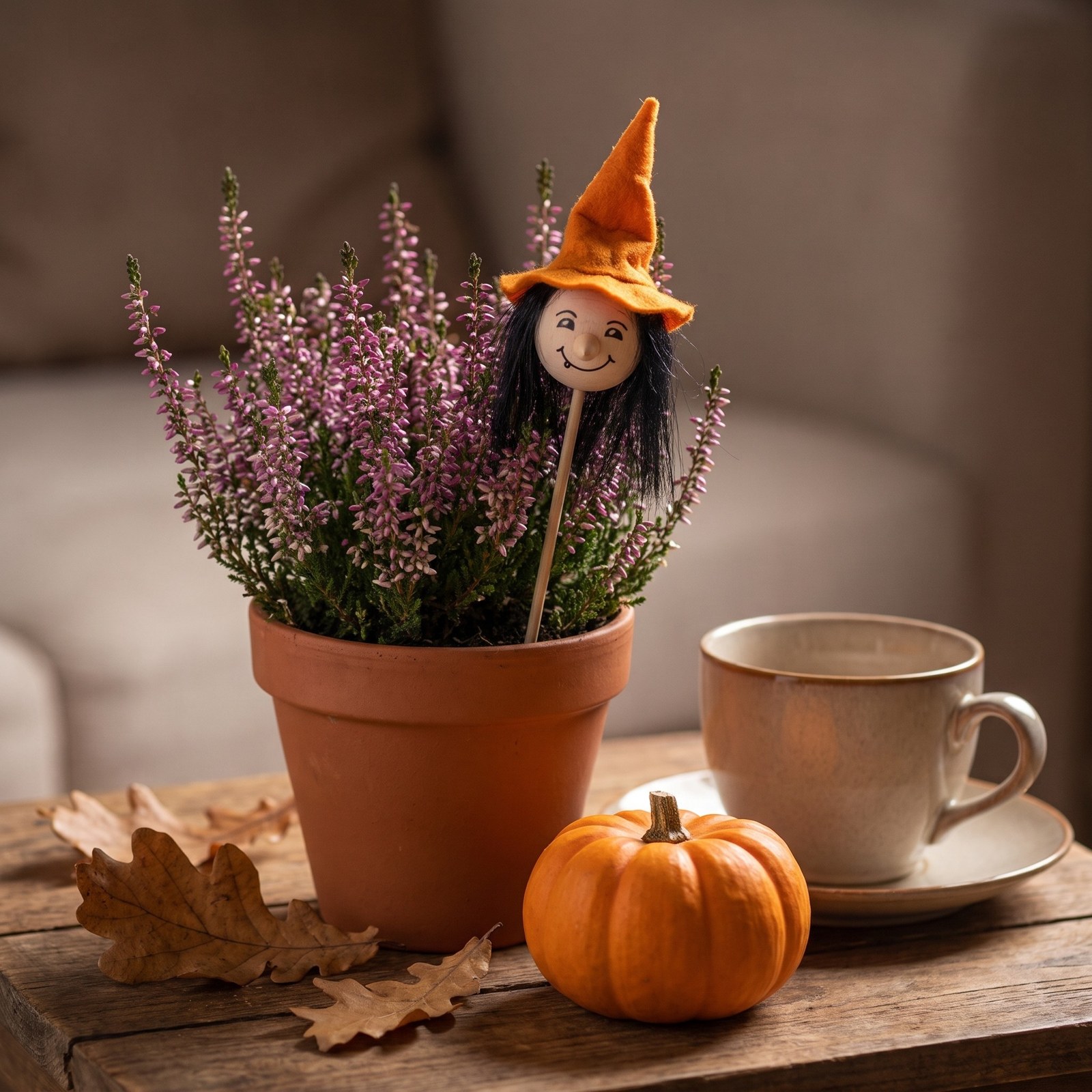 Zápich hlava čarodějnice 27 cm – halloweenská dekorace, 1 ks